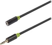 Konig 3,5mm Jack stereo audio verlengkabel - zwart - 1 meter