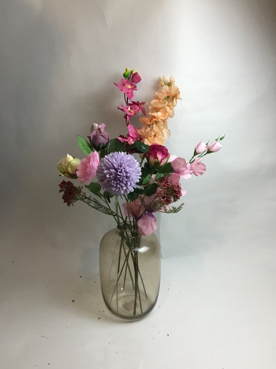 The Bloomistic® – Zijden Boeket – 70-80 cm hoog – Kunstbloemen – decoratie – moederdag cadeautje – moederdag - housewarming cadeau – voor haar – decoratie woonkamer