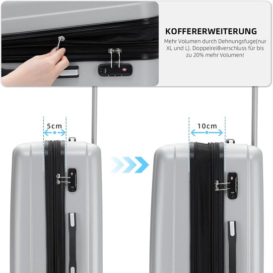 Alex Hauptstadtkoffer Valise Cabine bagages à main rigide 4 roues TSA