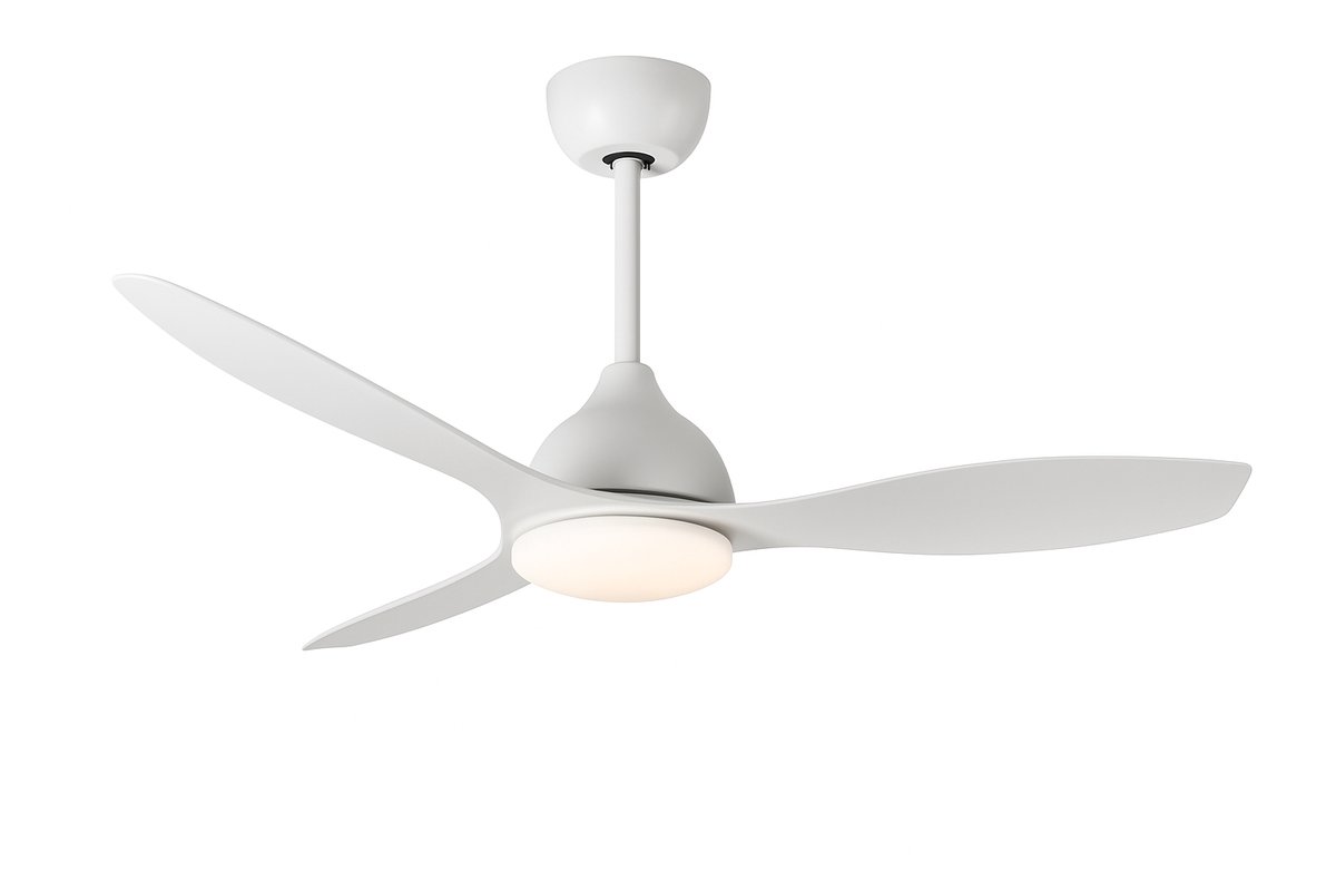 A-Flow Aerolight 48 Inch Plafondventilator met Verlichting - Wit - Afstandsbediening - 6 Snelheden - Dimbare LED Lamp - Timer