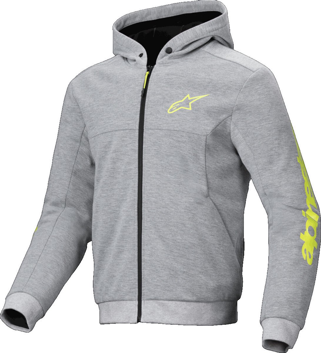 Alpinestars Chrome V2 Sport Hoodie Grijs Heather Fluo Geel - Maat S - Jas