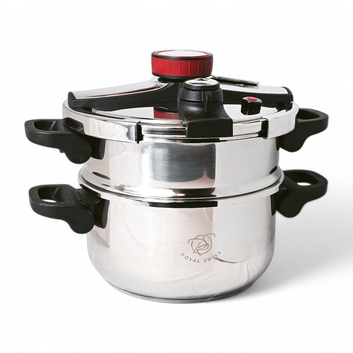 Royal Swiss® Snelkookpan – slowcooker – 10Liter – snelkookpan inductie – Pressure Cooker – stoommandje en Glazen Deksel – foto 2
