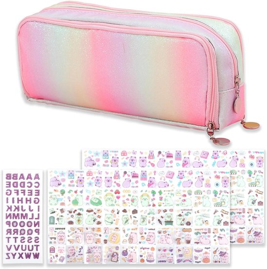 Setui Sticker Creatief Meisjesetui voor 4-12 Jaar - Esthetisch Roze ...
