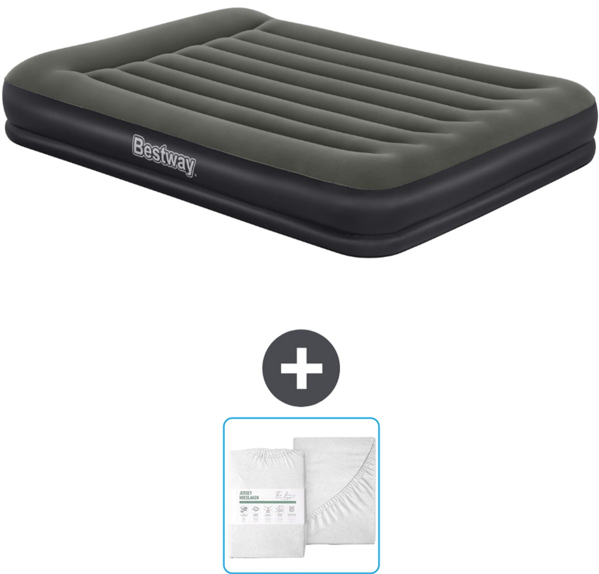 Bestway luchtbed - 2-Persoons - 152 x 203 x 36 cm - Groen - Inclusief en Hoeslaken
