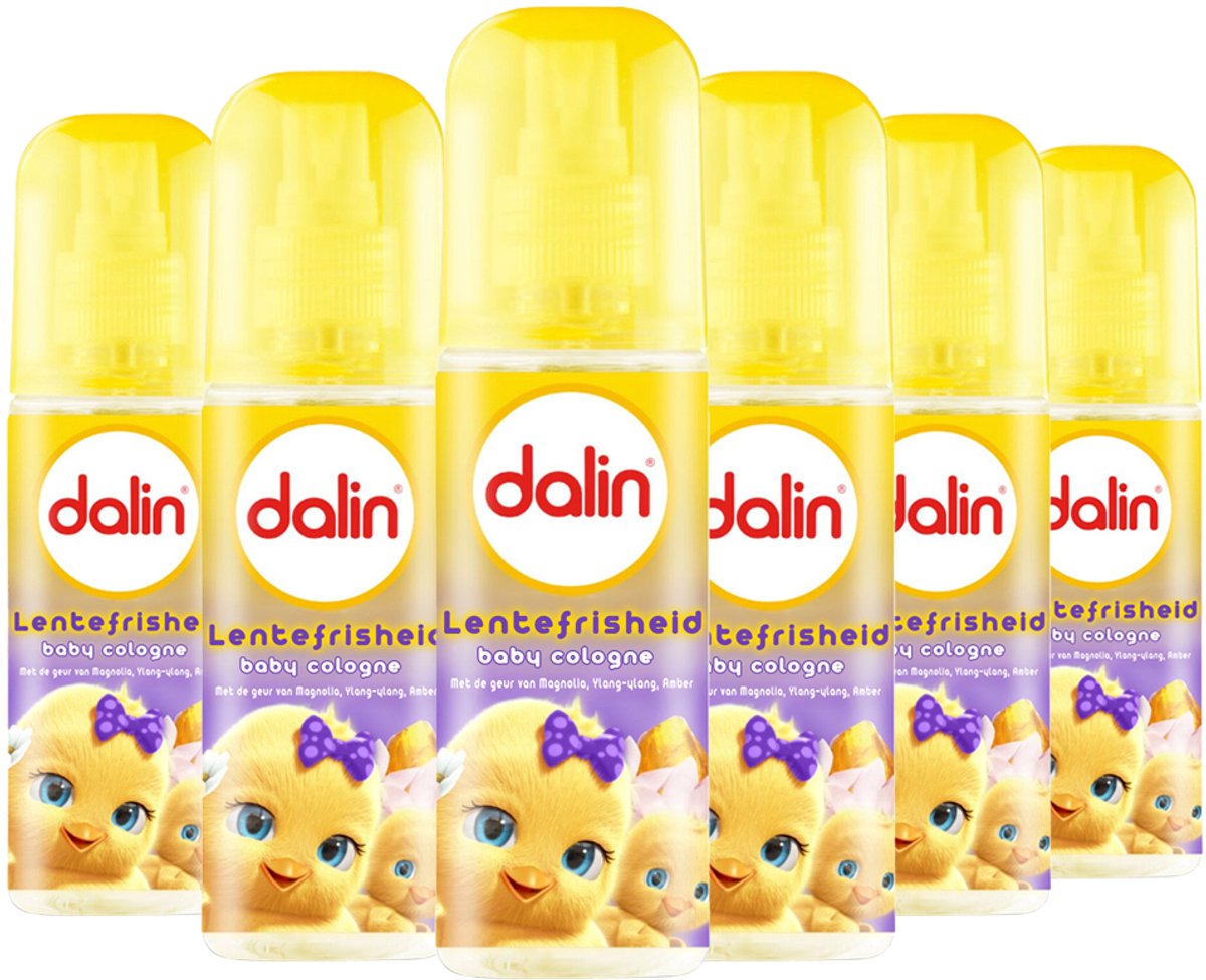 Dalin Baby Cologne, 6 x 150 ml, Frisse en Zachte Geur voor de Gevoelige Babyhuid - Jasmijnbloesem