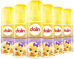 Dalin Baby Cologne, 6 x 150 ml, Frisse en Zachte Geur voor de Gevoelige Babyhuid - Jasmijnbloesem