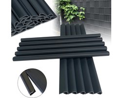 50 stuks pvc-bevestigingsclips, eindclips, klemrails, klemstrips voor pvc, privacyfolie, omheining, inkijkbescherming, dubbele staafmattenhek, ideale inkijkbescherming, tuinhek, antraciet