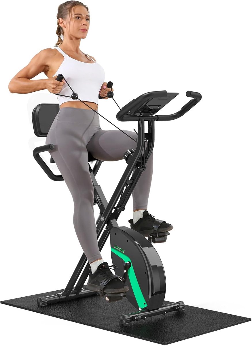 Opvouwbare magnetische hometrainer met LCD-display en hartslagsensor - Ruimtebesparende fitnessfiets voor thuis