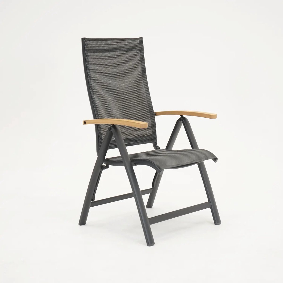 Tuinstoel Vito verstelbaar teak arm grijs