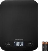 Bol.com Westwood® Keukenweegschaal Digitaal - Weegschaal Keuken - Digitale Precisie Keukenweegschaal - 1 gr tot 5 kg - Tarra Fun... aanbieding