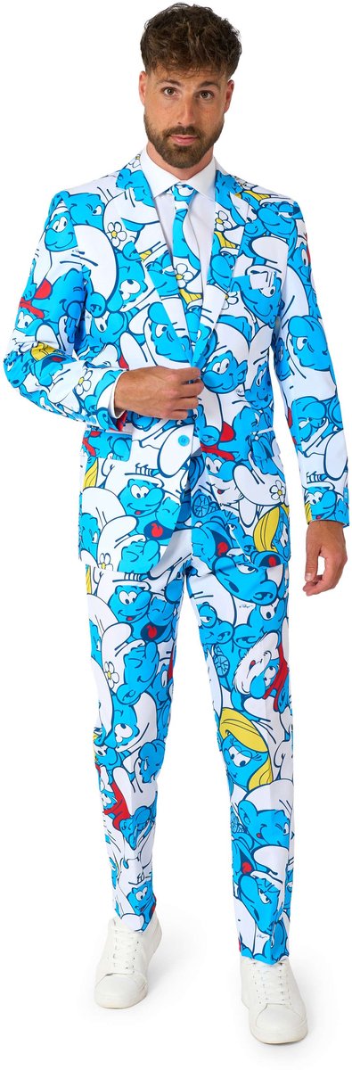 OppoSuits Men's The Smurfs Suit - Officieel Smurfen Kostuum - Verkleedkleding - Maat EU 62