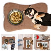 OHMO Bakmat voor honden en katten, 60 x 38 cm, onderlegger voor kattenbak, antislip voeronderlegger van siliconen, waterdicht