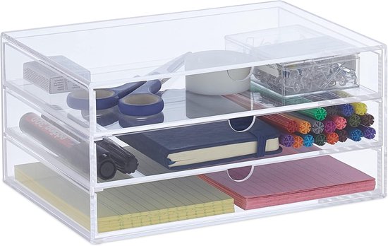Kleine Bureau-opbergdoos Multi-tier Transparante Lades Organizer