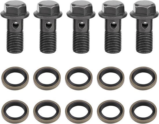 Keenso Fietsstuurbouten met ringen, 6 stuks mountainbike-bouten voor racefiets, M5 x 18 mm, van titaniumlegering TC4