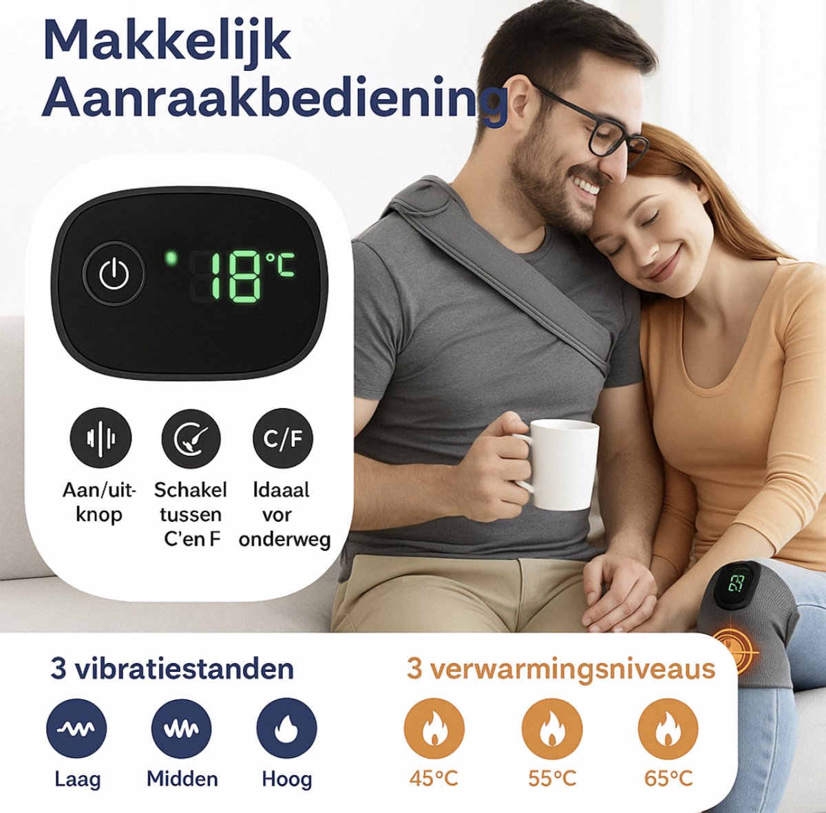 Nifkos Knie Massage Apparaat - 3-in-1 draadloos massager