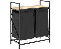 vidaXL - Wasmand - 2 - vakken - met - plank - sonoma - eikenkleurig