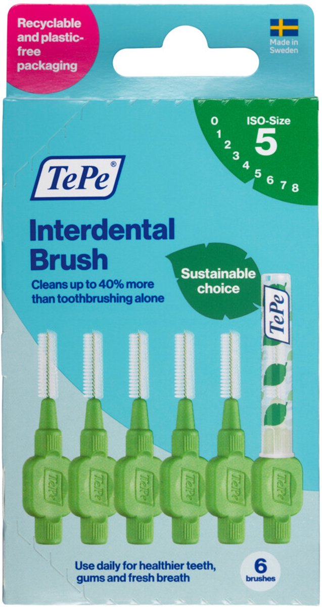Goedkoopste 6x TePe Interdentale Ragers Original 0,8 mm Groen 6 stuks