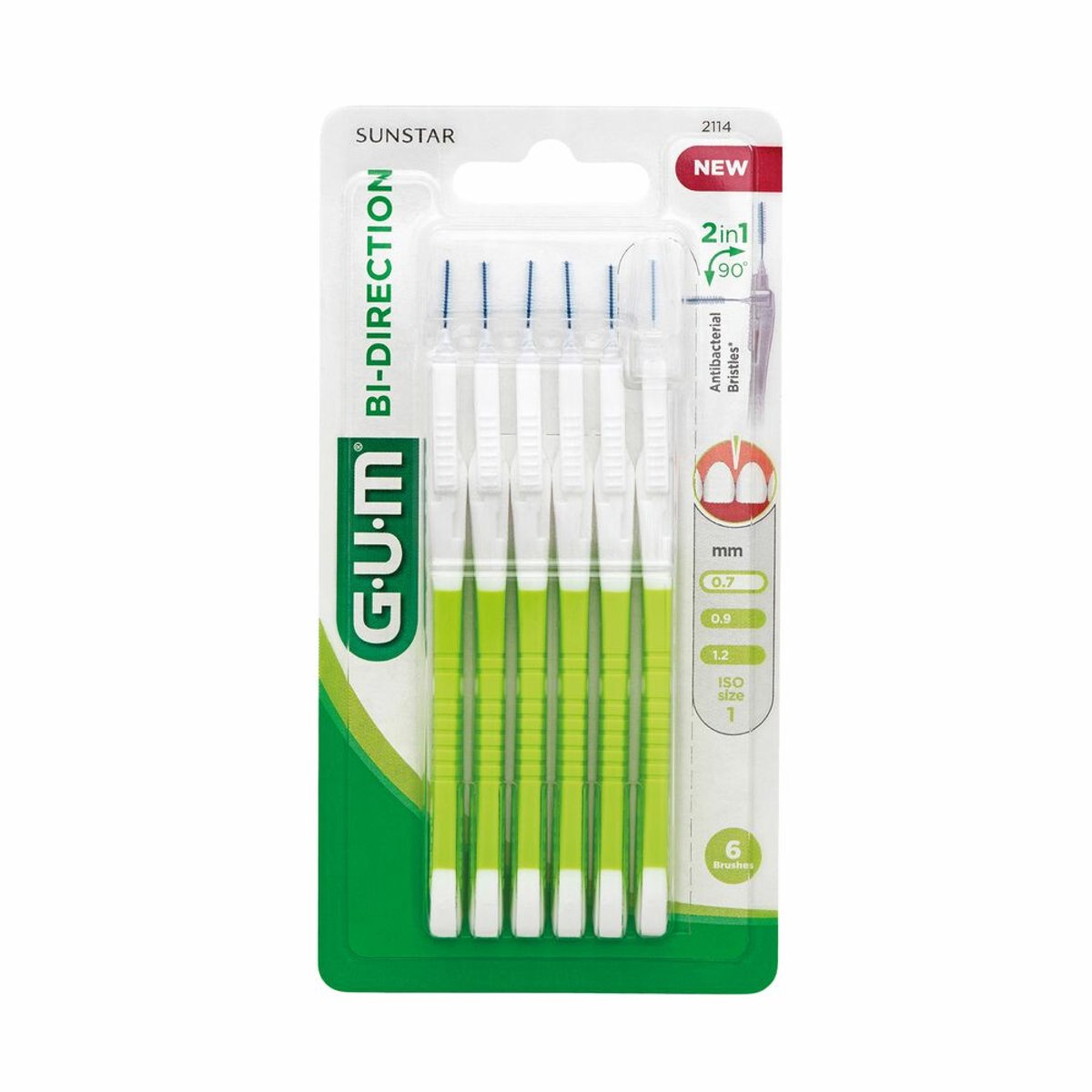 GUM Bi-Directions 0.7 mm - 3 x 6 stuks - Voordeelverpakking