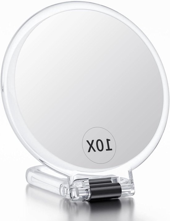 Beautifive 20X/1X vergrotende handspiegel met standaard, 5,4 inch reisspiegel, dubbelzijdig met handvat