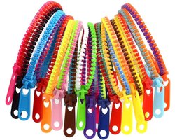 30 Zipper Bracelets Sensory Toy Stress Relief Friendship Bracelets - Pack of Incredible Bracelets for Kids Fashion Jewellery and Perfect Gifts