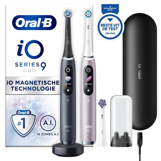 Oral-B Special Edition iO - 9 - Roze en Zwart - Elektrische Tandenborstel - Duopack
