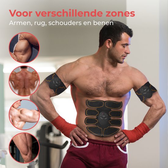 Stimulateur Musculaire EMS Rechargeable – 6 Modes, 9 Intensités, Pour Abdos, Bras Et Jambes
