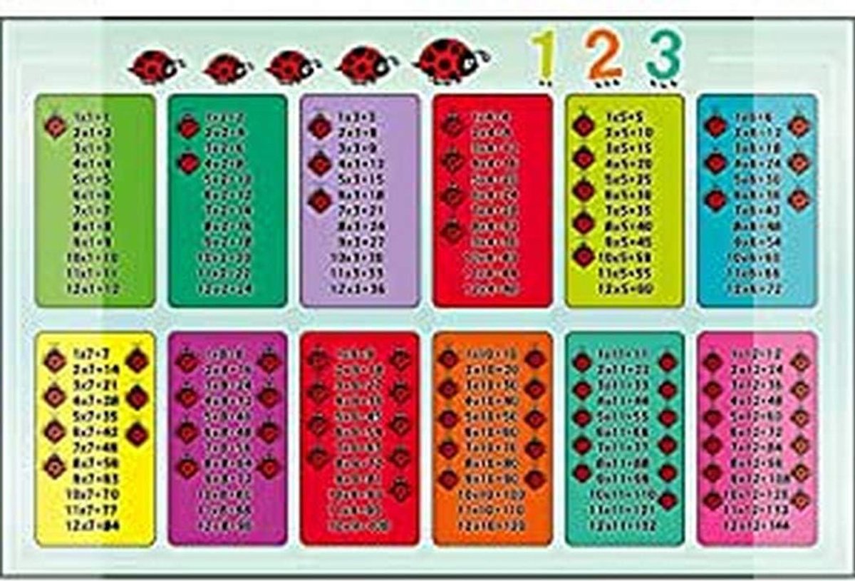 Bureauonderlegger leren rekenen antislip 38x58cm met insteekzakken voor kinderkamer
