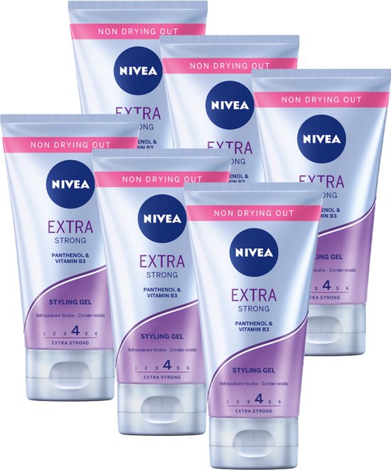 NIVEA Extra Strong Styling Gel - Haargel - Voordeelverpakking - 6 x 150 ml