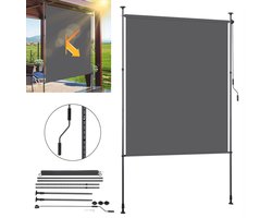 150x270cm Rolgordijn voor buiten Antraciet - Rolgordijn - Rolgordijnen - Zonwering - Zonweringen - UV-bestendig - Uittrekbaar en in hoogte v