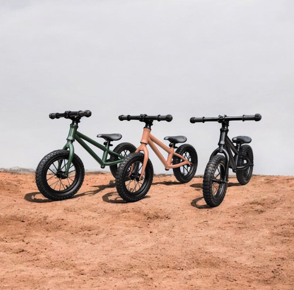Jobber – Fatbike Loopfiets 2 jaar – Loopfietsen 12inch - Mat Groen — afbeelding 5