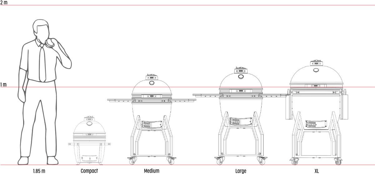 Grill Guru Kamado Barbecue Original XL ø56cm / ø22,05inch - Compleet - Grijs – foto 2