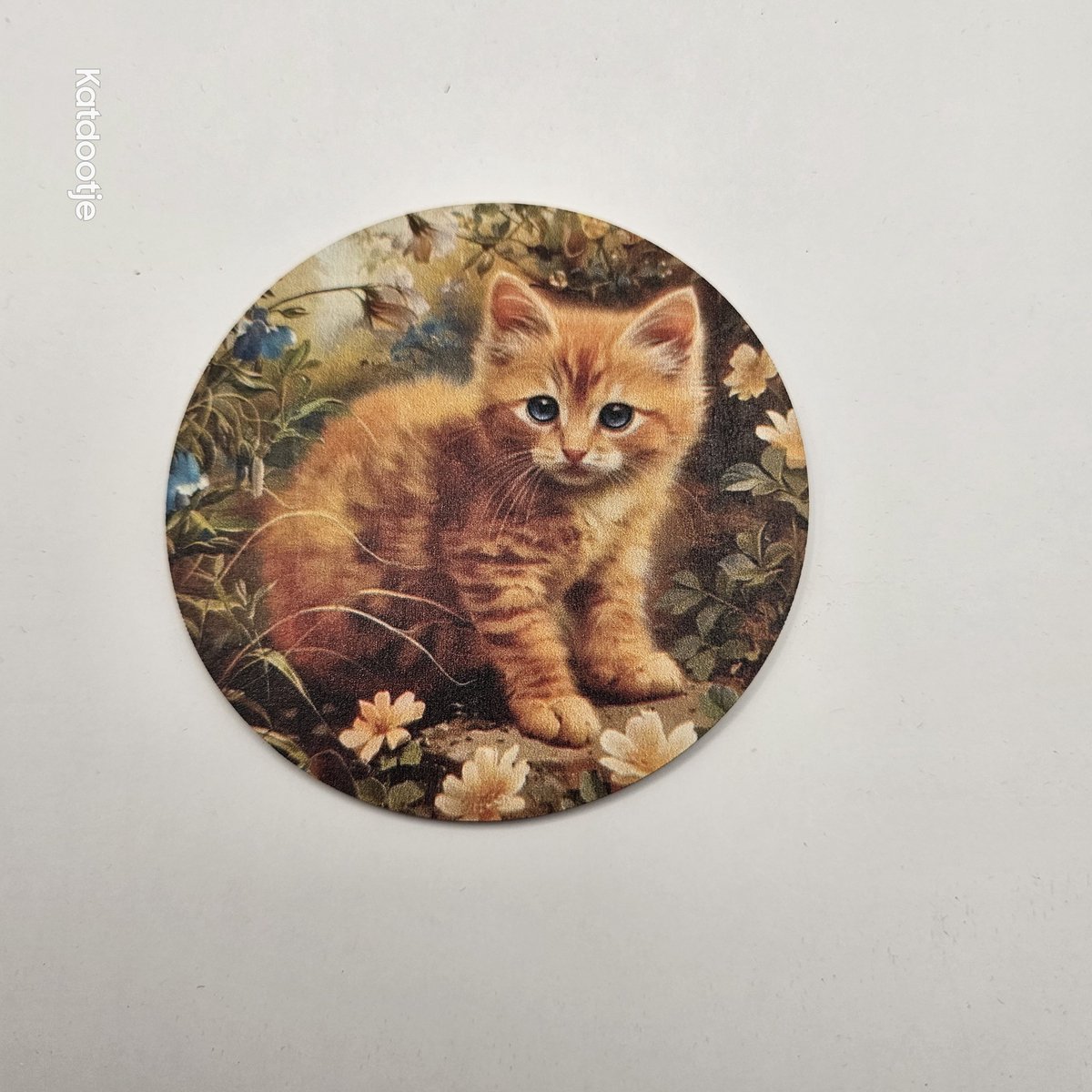Katdootje - Onderzetters - Set van 6 verschillende - Rode katten