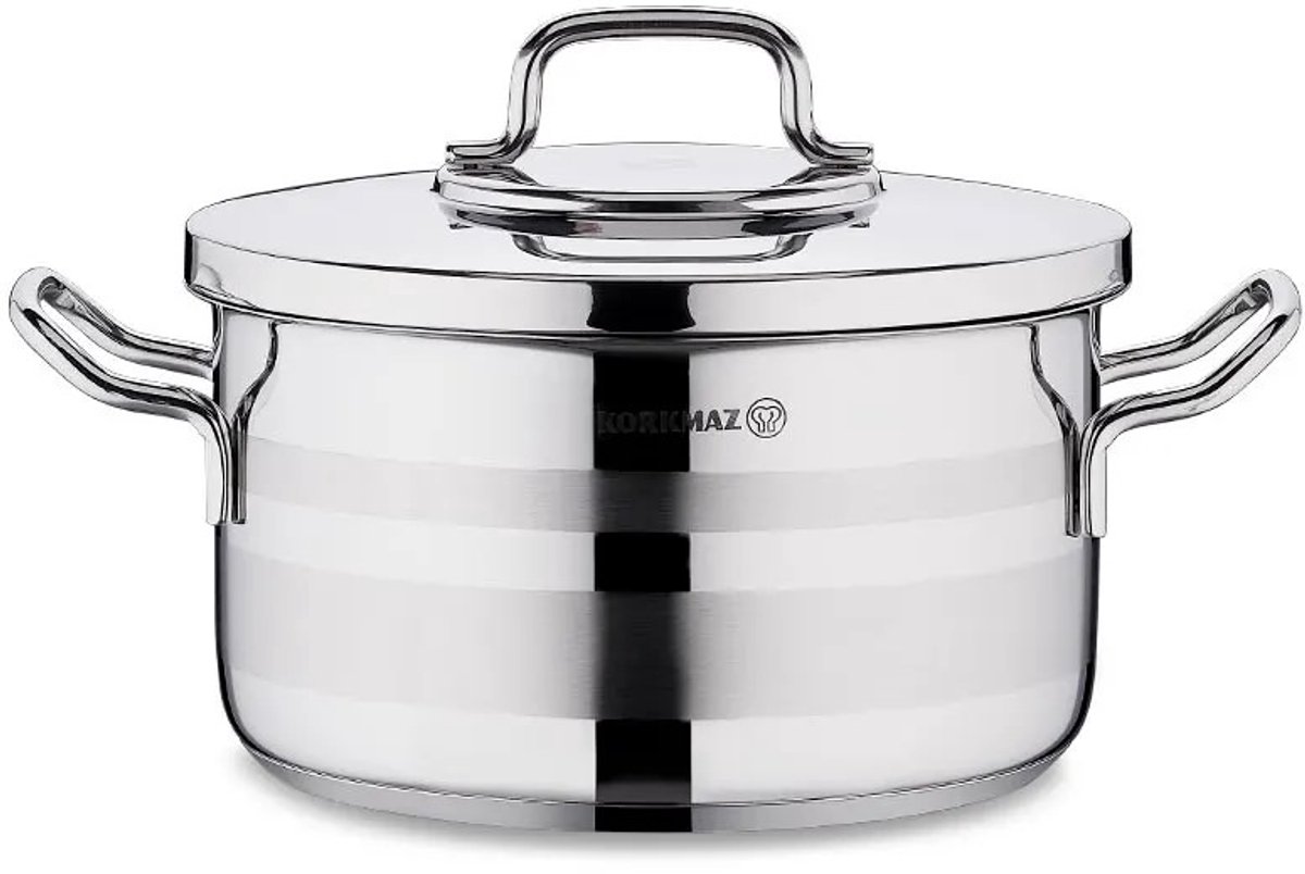 Korkmaz Astra 2 Casserole Kookpan – RVS – 20x11.5 cm – 3.3 Liter