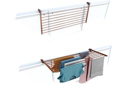 Foxydry Duo 102 cm wasrek balkon - corten - rechthoekige reling
