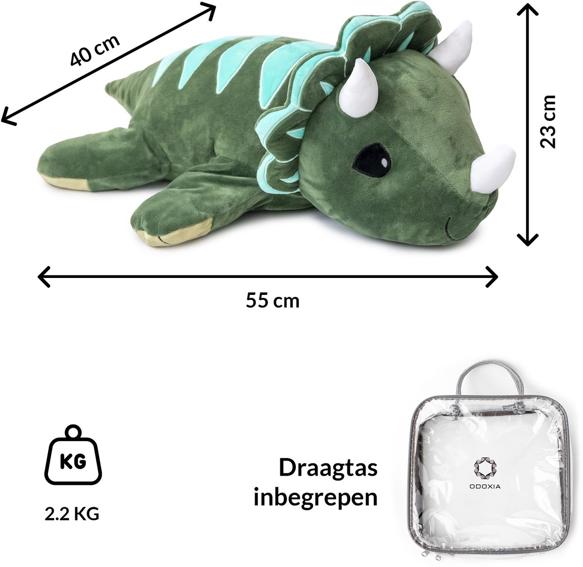 Verzwaringsknuffel Dino 2,3 KG - Weighted Stuffed Animal - Dinosaurus Verzwaringsknuffel Volwassenen -Verzwarings Knuffel - Antistress Knuffel - Verzwaringsknuffel Kind Therapeutisch Speelgoed, Machinewasbaar - Ideaal voor Stressverlichting en Focus — afbeelding 5