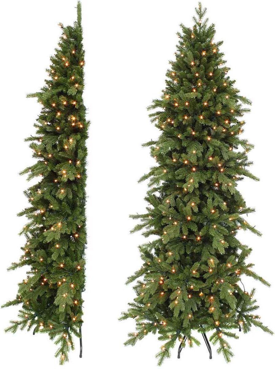 vidaXL Kerstboom met LED en standaard 180 cm glasvezel | Leen Bakker