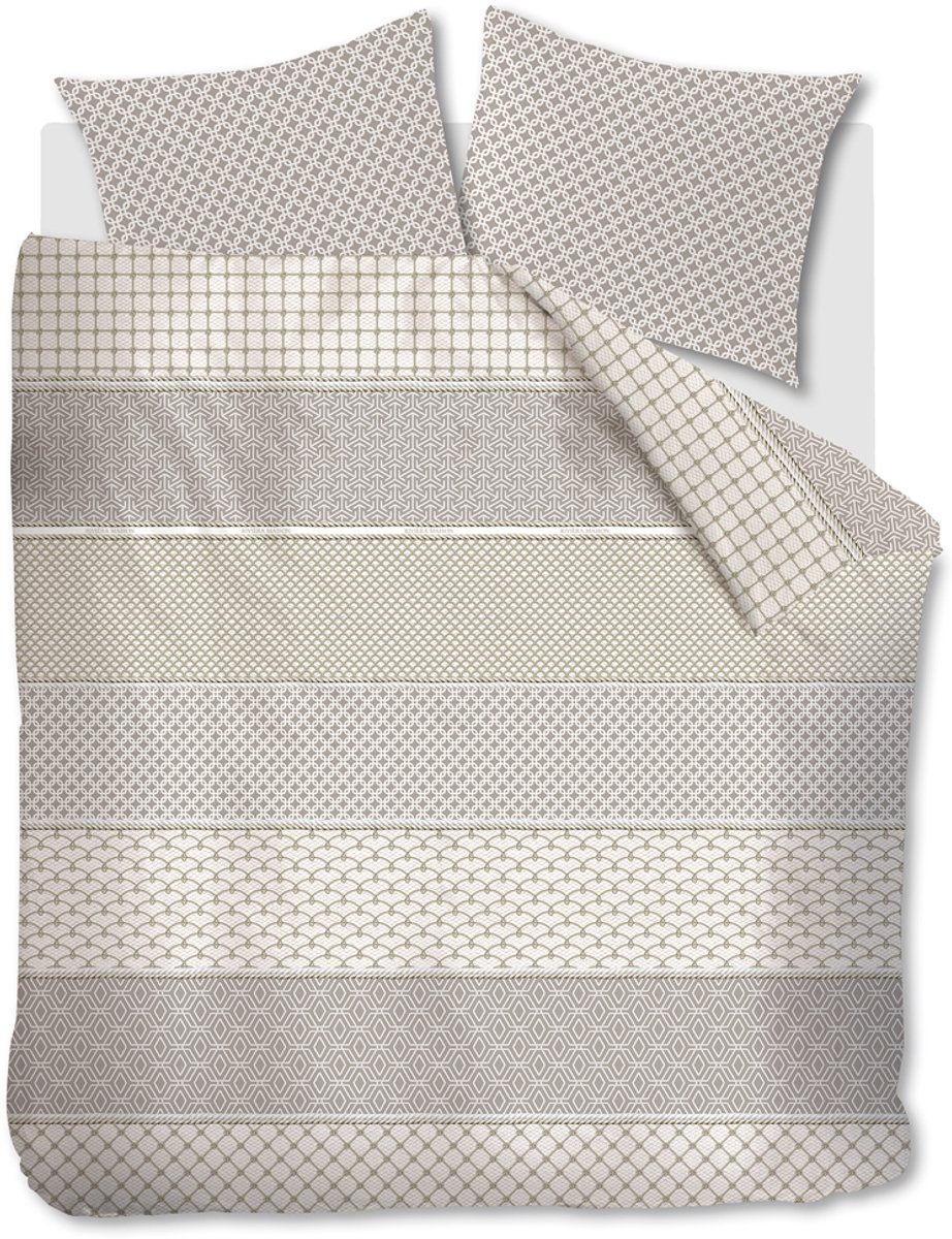 Riviera Maison Ropes dekbedovertrek - Lits-Jumeaux XL - 260x200/220 - Taupe