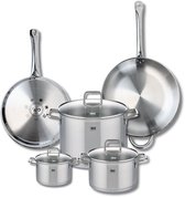 Set van 2 Elo Profi Citrin kookpannen 28 en 32 cm en 3 braadpannen 14, 20 en 26 cm