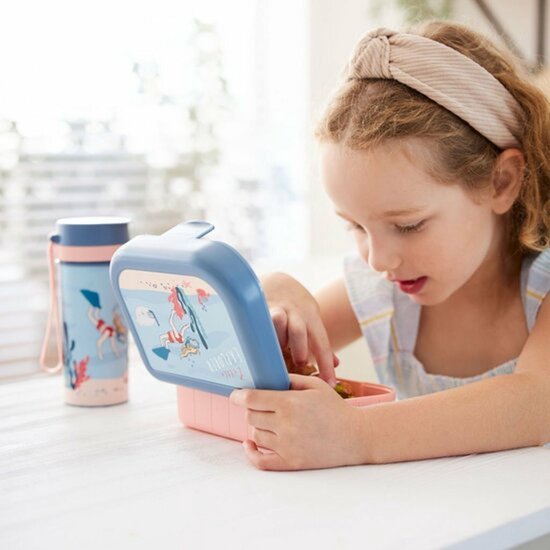 Rotho Memory B3 Lunchbox 1,1l avec couverts et récipient séparé, Plastique (PP) sans BPA, bleu