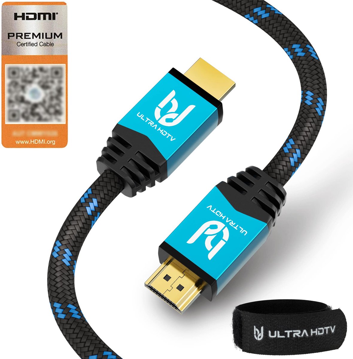 Ultra HDTV 4K HDMI Kabel | 2 meter | Voor Heimkino en Gaming met Knikbescherming | HDMI 2.0b, 18 Gbit/s, 4K@60Hz, HDR10+, Dolby Vision, Compatibel met PS5 en Xbox Series X