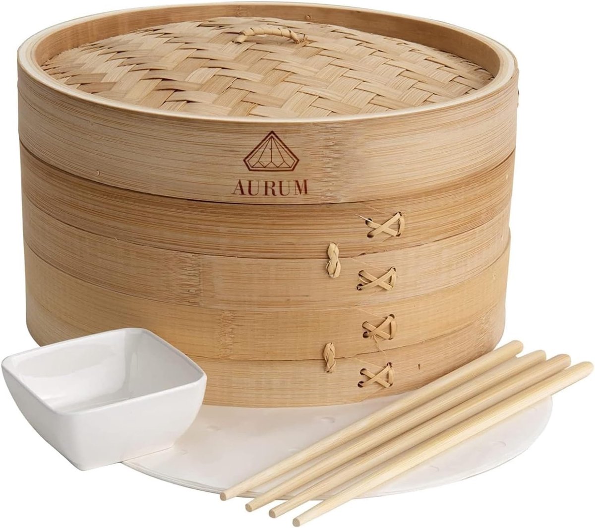 Bamboe Stoommand 20cm/25cm - Gezond Stomen voor Dim Sum, Groenten, Vis & Dumplings
