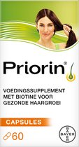 Priorin Capsules | 60 stuks | Haar Vitamines | Voedingssupplement met Biotine, Vitamine B5, Gierstextract en L-cystine | Ondersteunt Gezonde Haargroei van Binnenuit | Versterkt Haarwortels | voor Sterk, Vol en Gezond Haar
