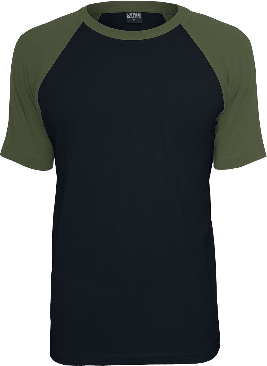 Urban Classics Raglan Contrast Tee Heren T-shirt – XXL Zwart
