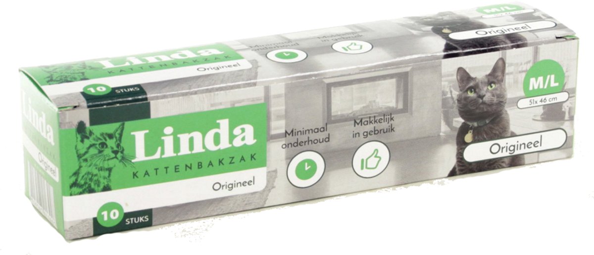 Linda kattenbakzak orig m/l 51x46cm 10st 2 st