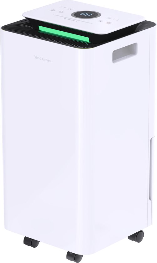 Luchtontvochtiger en Luchtreiniger - 12L - HEPA filter - 210W - Wit - Vivid Green