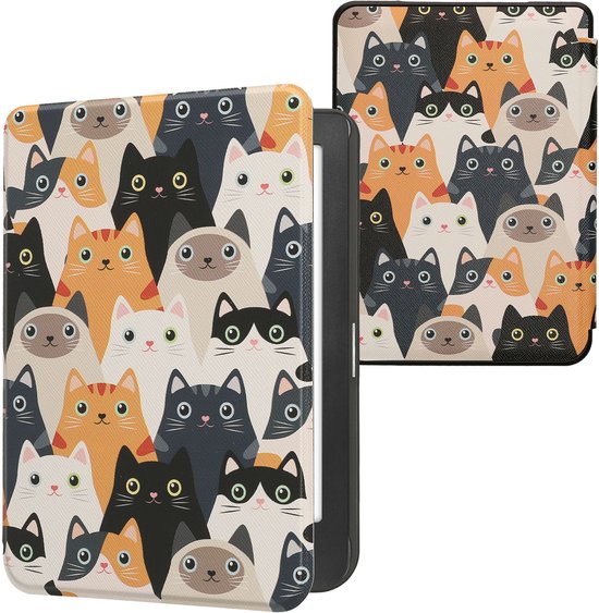 kwmobile e-reader hoesje compatibel met Kobo Clara BW/Colour hoes - Ereader case - bibliotheek in meerkleurig