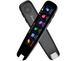 PureVolt. Ai Vertaalpen - Zwart - Vertaal Apparaat - Vertaalcomputer - Draagbare Vertaler Met Scherm - Ai Vertaal Apparaat - Smart Scanner Translator - Vertaal Pen - Gesproken vertaling - 142 Talen - Vertaal Scanner - Foto Vertaling - Woordenboekpen