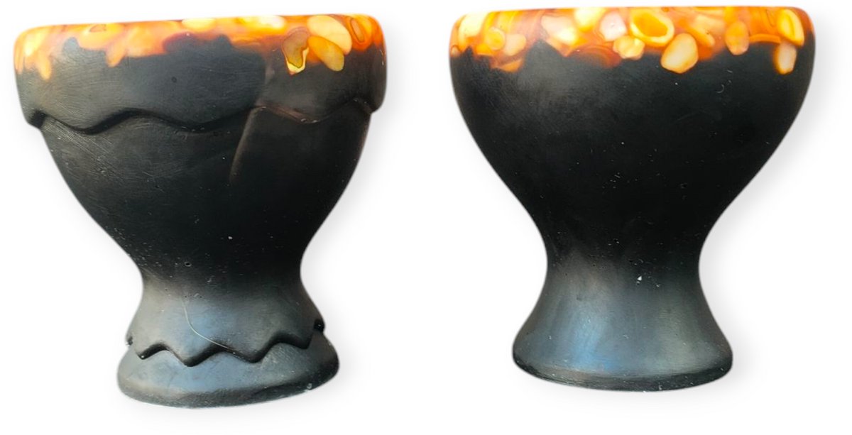 Resin Art JR: Unieke Handgemaakte Eierdopjes / Keuken accessoires / Set van 2 stuks