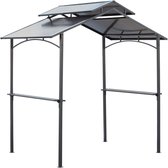 Outsunny barbecue paviljoen - staal - PC-plaat - zwart en bruin
