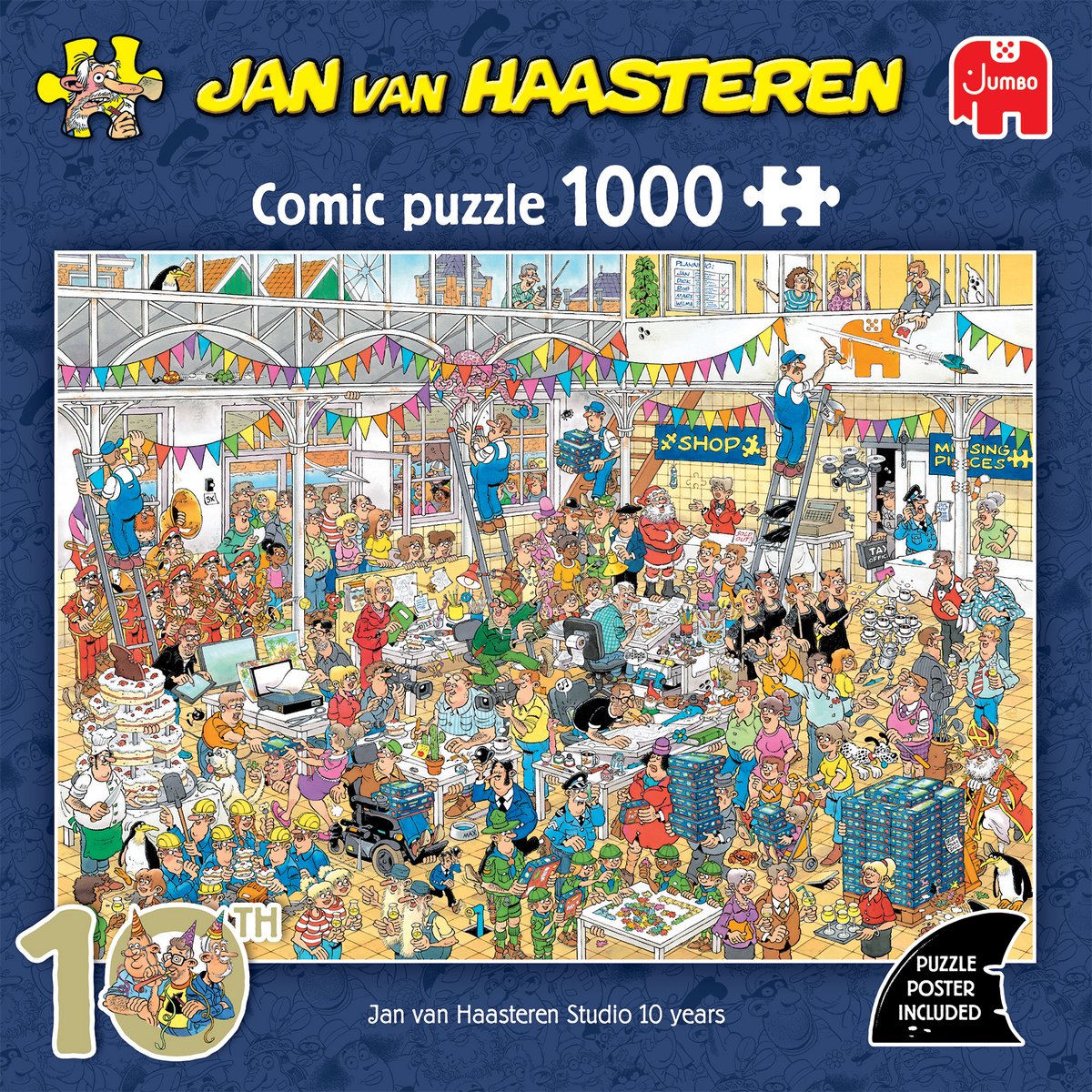 Jan Van Haasteren - JVH Studio 10 jaar - 1000 Stukjes puzzel - Legpuzzel — afbeelding 4